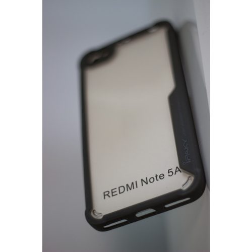 Redmi Note 5A Ipaky tok, (szilikon keret-akril hátlap), fekete 