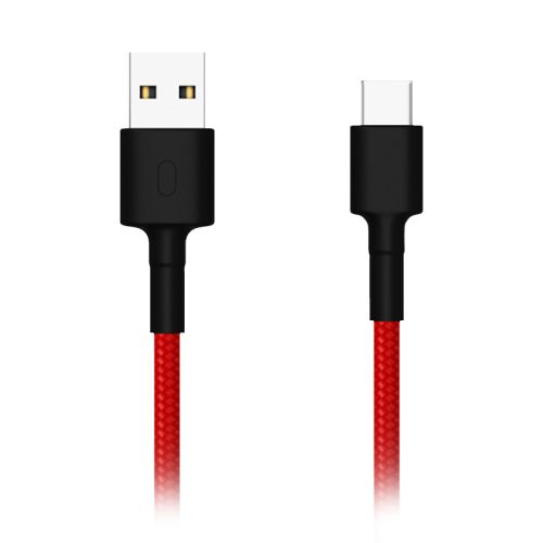 Mi USB Type-C Braided Cable 100cm - szövet borítású kábel, piros