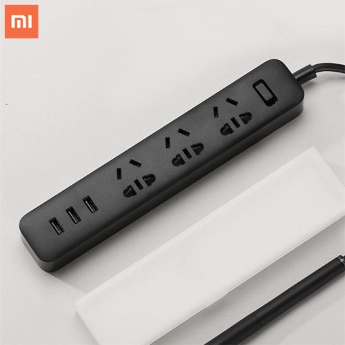 Mi Power Strip 3 - hálózati elosztó, 3 USB kimenettel, fekete