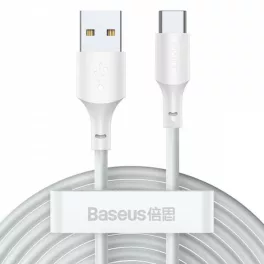   Baseus Simple Wisdom USB-C adat/töltőkábel PD 40W 5A 1,5m (2db), Fehér