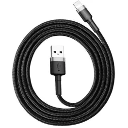   Baseus Cafule iPhone Lightning adat/töltőkábel 2,4A 1m, Szürke-Fekete