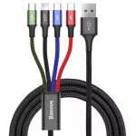 Baseus Rapid Series  4 az 1-ben USB-kábel 2xUSB-C / Lightning / Micro 3,5A 1,2 m, fekete