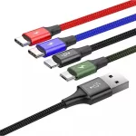 Baseus Rapid Series  4 az 1-ben USB-kábel 2xUSB-C / Lightning / Micro 3,5A 1,2 m, fekete