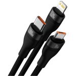 Baseus Flash Series 2  3 az 1-ben USB-kábel, USB-C + microUSB + Lightning 100W 1.2m, fekete