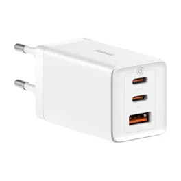 Baseus GaN5 Pro hálózati töltő 2xUSB-C + USB 65W, fehér