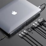 Baseus Enjoyment 11 az 1-ben USB3.0 HUB Type-C notebook dokkolóállomás, szürke